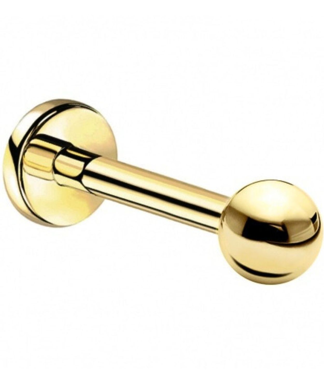 Złoty Labret z Kulką Tytan G23 - Piercing..jpg